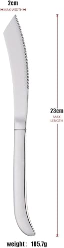 Miniatura 30 de Juego de cuchillos para carne, cuchillos de cocina de acero inoxidable dentado de alta calidad, juego de 6, aptos para lavavajillas (dorado)