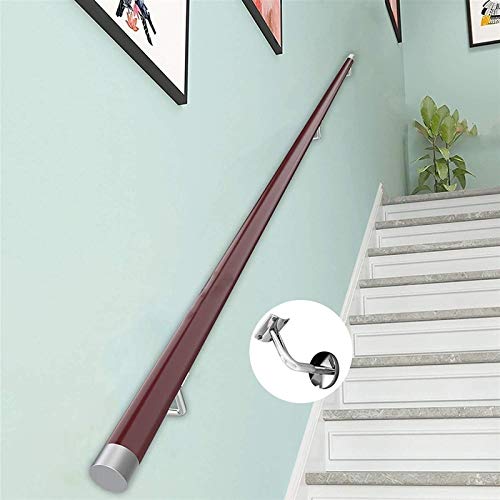 Main courante d'escalier en bois de pin avec tige de support mural de couleur B