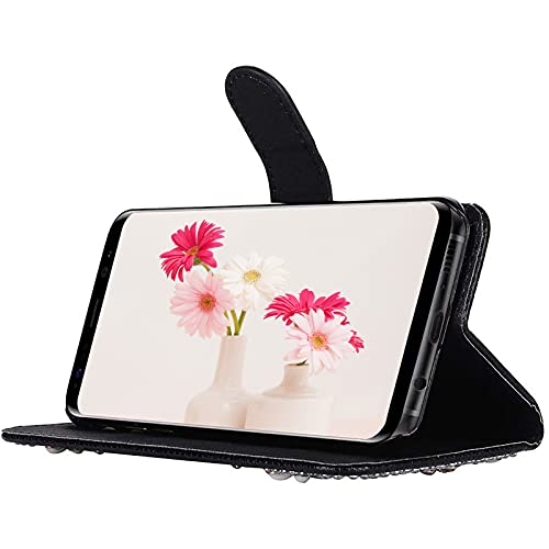 Compatible With Ipod Touch 7/Touch 6/5 Case Wallet Black,Yewos Glitter Sparkly Diamonds Gems Purse Crystal Rhinestone Premium Pu Leather Flip Cover With Card Slot Magnetic Stand Lanyard,Fox Crown #TOP3