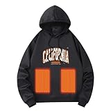 Generisch Sudadera con capucha para hombre sudadera con capucha de invierno cálida moda casual sudadera sin batería sudadera de gran tamaño ropa de calle, Negro-B., S