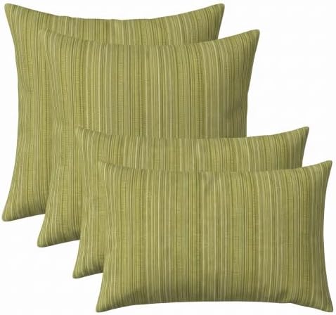 RSH DECOR: Sunbrella Lumbar & Square Pillows Set of 4 | 20" x 12" & 20" x 20" | Water and Fade-Resistant Performance Fabric | Outdoor Throw Pillows for Patio Furniture | Made in USA (Jinga Parakeet)