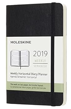 Calendar Moleskine 2019 12m Weekly Horizontal, Pocket, Weekly Horizontal, Black, Soft Cover (3.5 X 5.5) Book