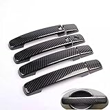 Toworldit 8pcs/Set ABS Exterior Door Handle Decoration Trim Cover Compatible with Infiniti G25 G37 2008-2013 (with Intelligent Sensing, Carbon Fiber Grain)