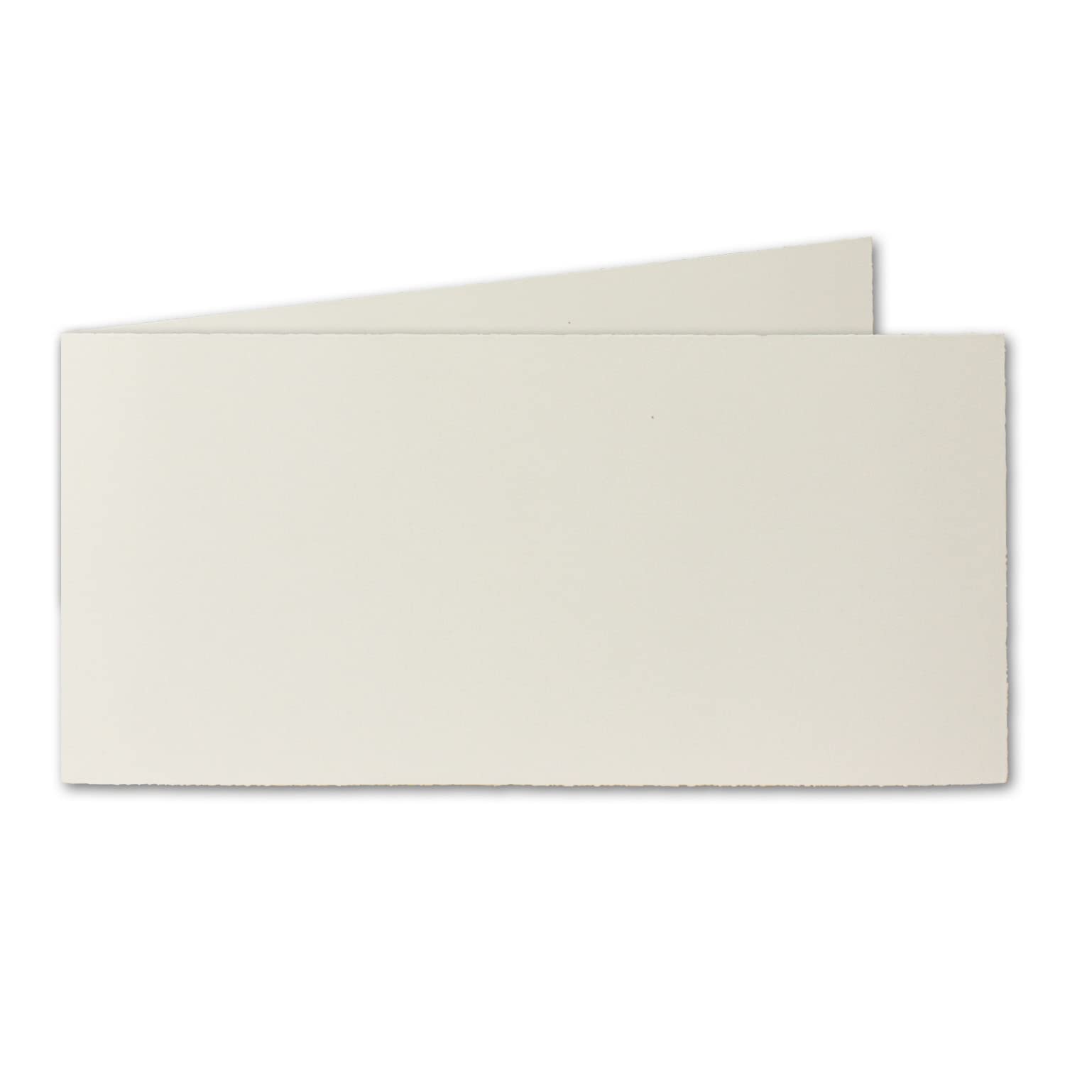 Zerkall-Bütten - Tarjetas Plegables (Papel verjurado, 100 x 210 mm, 240 g/m2), Color Querdoppelt Naturweiß 100 Faltkarten
