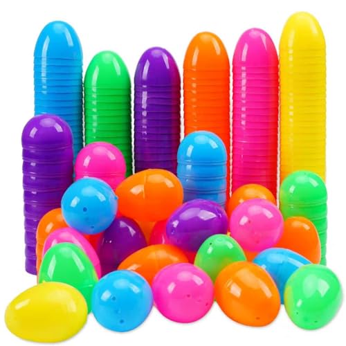 GCNBCNB 2000 Pcs Plastic Easter Eggs,2.35" Bright Colors Easter Eggs for Easter Hunt, Easter Theme Party Decoration, Basket Stuffers Fillers by GCNBCNB - Used condition - US$106.55
