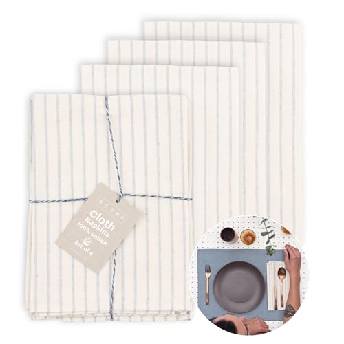 MEEMA Cloth Napkins | Washable Cotton Fabric Dinner Napkins Made