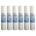 Tier1 20 Micron 20 Inch x 4.5 Inch | 6-Pack Spun Wound Polypropylene Whole House Sediment Water Filter Replacement Cartridge | Compatible with Pentek DGD-7525-20, 155356-43, Home Water Filter
