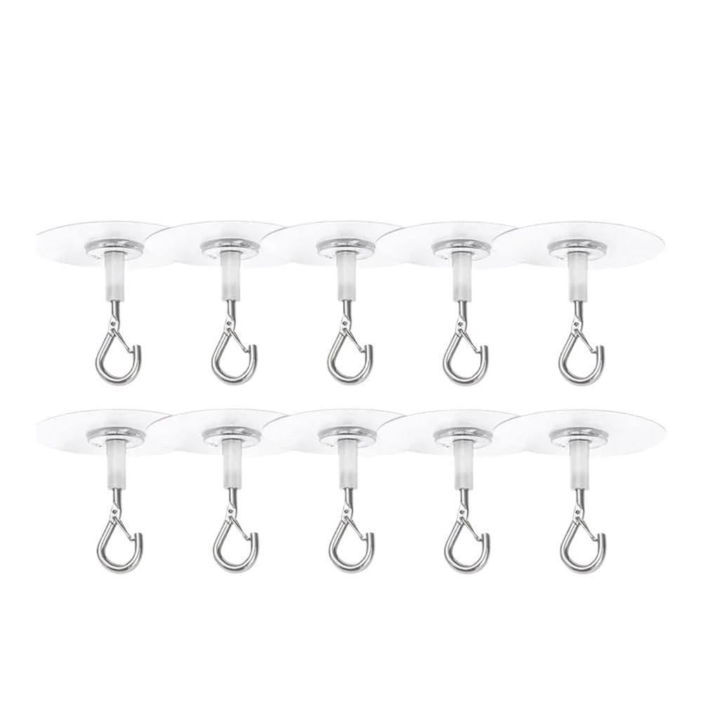 Gentryroo 10Pcs Clear Round Adhesive Punch Free Traceless Wall Ceiling Hanging Fastener
