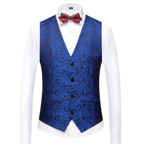 Men’S V-Neck Suit Vest Single Breasted Sleeveless Slim Fit Jacket For Wedding Party Business Waistcoat