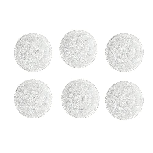 Ersatz-Dampfreiniger-Pads für Shark S6002UK, 6 Stück, wiederverwendbare Dampfreinigungspads, waschbare Mikrofaser-All-in-One-Reinigungspads für alle versiegelten Hartböden (weiß)