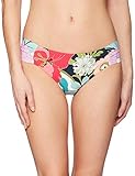 Trina Turk Women's Standard Shirred Side Hipster Pant Bikini Swimsuit Bottom, Pink/Purple/Navy/Royal Botanical Print, 14