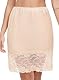Lovasy Satin Unterrock Damen Kurz Knielang Halbrock Petticoat Elegantes Spitzen Unterröcke für Damen Underskirt Unter Kleid,Hautfarbe,L