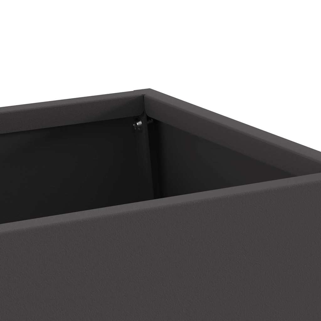 Mangloder Brasero noir en acier 60 x 35 x 100 cm pour jardin et terrasse autoportant, extérieur, chaleur, flamme, bois de chauffage, décoration, durable et résistant aux intempéries