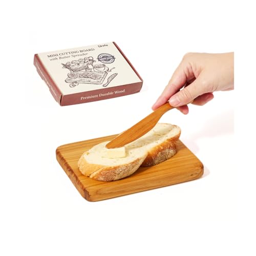 Tabla de cortar mini de madera maciza 5.5x7 pulgadas con esparcidor miniatura 1