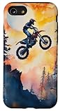 Hülle für iPhone SE (2020) / 7 / 8 Aquarell Dirt Bike Jumping Motocross Dirt Bike