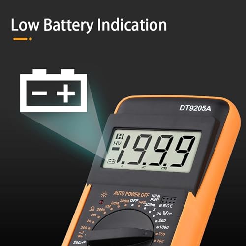 Image of SIGMA DT 9205 Digital Multimeter with LCD Display - Voltage, Current, Resistance & Continuity Tester - Portable & Accurate Measuring Tool