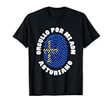 Orgullo Por ADN Asturiano Bandera Asturias Huella Dactilar Camiseta