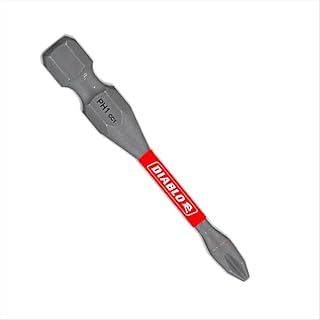 Diablo Phillips Drive Bits with MaxTorque Zone for Maximum Performance - Optimized Tip, Laser Engraved Type and Size - 1/4" Hex, 2" Length, PH1 Head, 2-Pack - DPH12P2