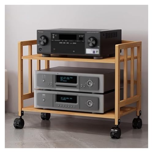 Home Audio Video Tower Media Stereo Component Unit Shelving, Record Player CD Cabinet Receiver Speaker Amplifier Stand, Corner Entertainment Center Game Consoles Storage Rack For Living Gaming Room(W-