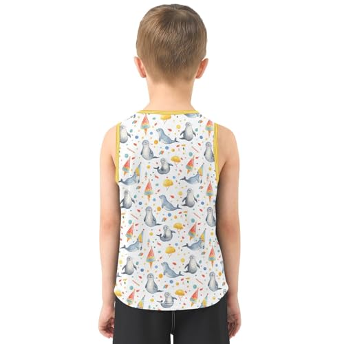 Baby Boys Sleeveless Tank Top Seal Toddler Athletic Vest 3-10T3
