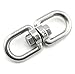 Lind Kitchen 1PCS M8 Double Ended Swivel Eye Hook 304 Stainless Steel Eye to Eye Swivel Shackle Ring Connector + 2PCS M8 Snap Hook