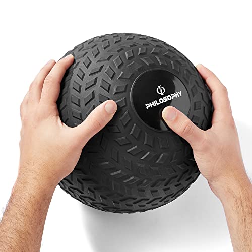 Philosophy Gym Slam Ball, 20 Lb - Weighted Fitness Medicine Ball With Easy Grip Tread #TOP1