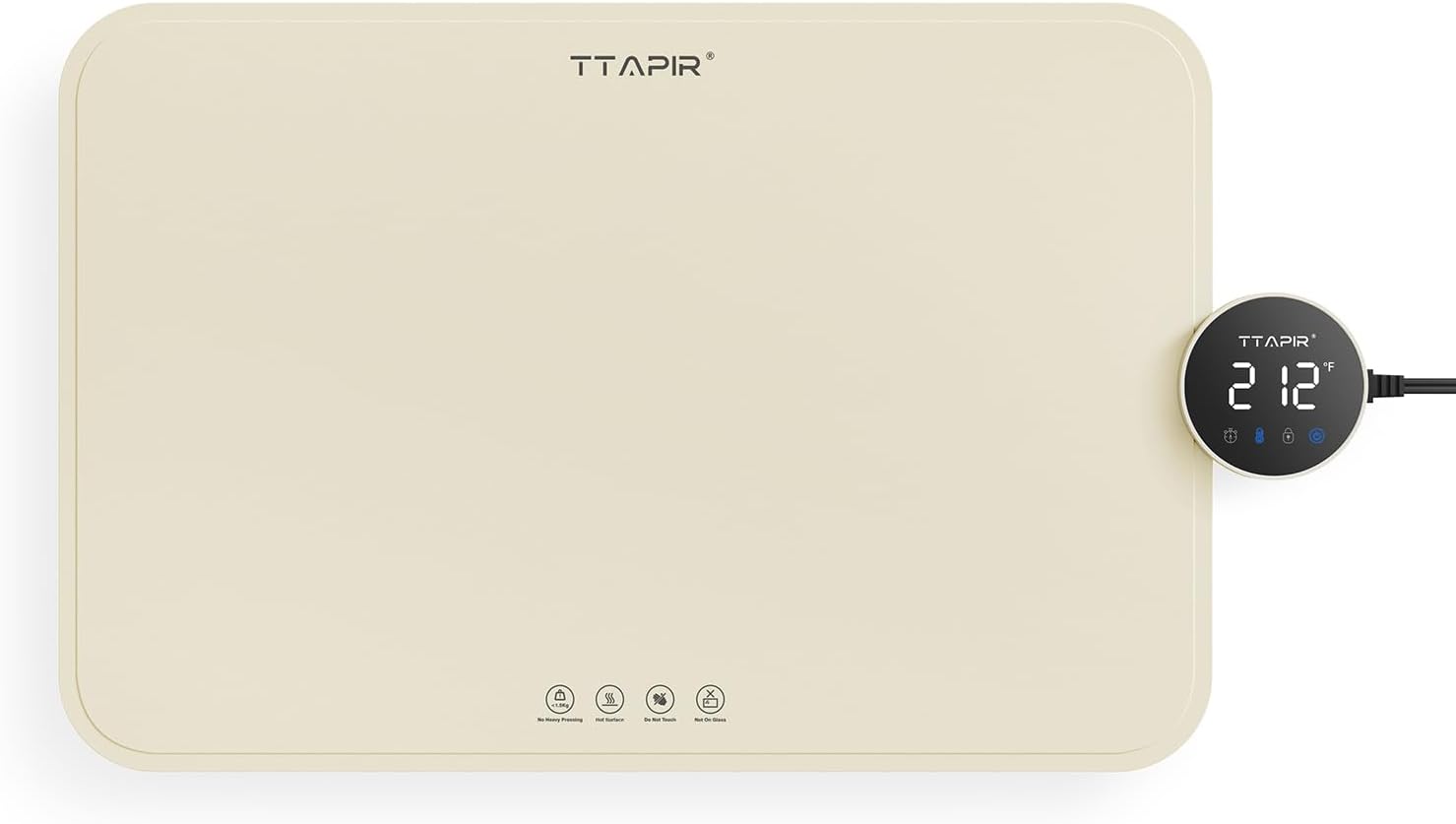 Portable & Rollable Warming Pad for Food, Electric Warming Tray for Buffets Party & Camping, Dishwasher-Friendly Food Warming Pad, Folding Warming Tray, 1°F Precision Heat & 5-Min Timer, Off-White