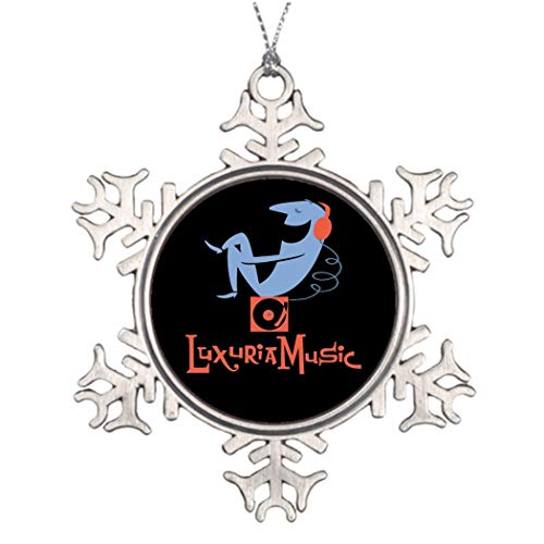 Luxuriamusic Schwarz Cool Weihnachten Internet Radio Urlaub Weihnachtsbaum Dekoration Schneeflocke Ornament Hochzeit