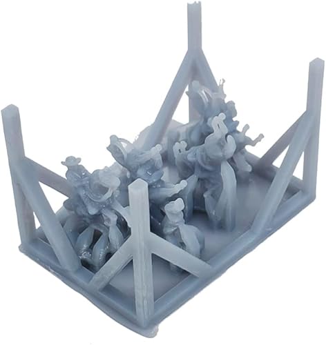 Miniatura 2 de Outland Models Conjunto de figuras de vaquero del oeste viejo en caballo escala 1:160 N