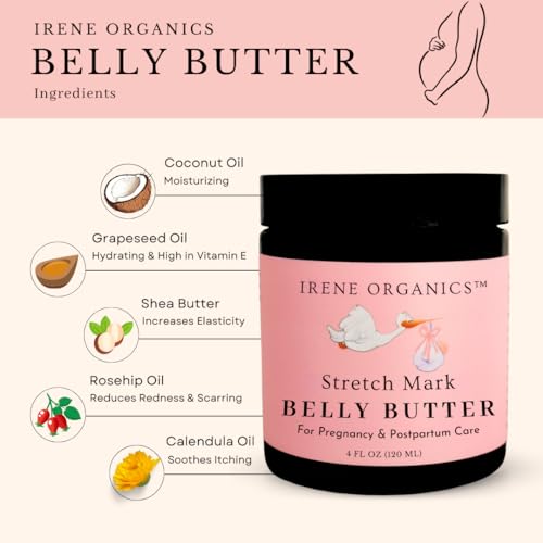 image for Organic Belly Butter for Pregnancy Stretch Mark Prevention and Treatme