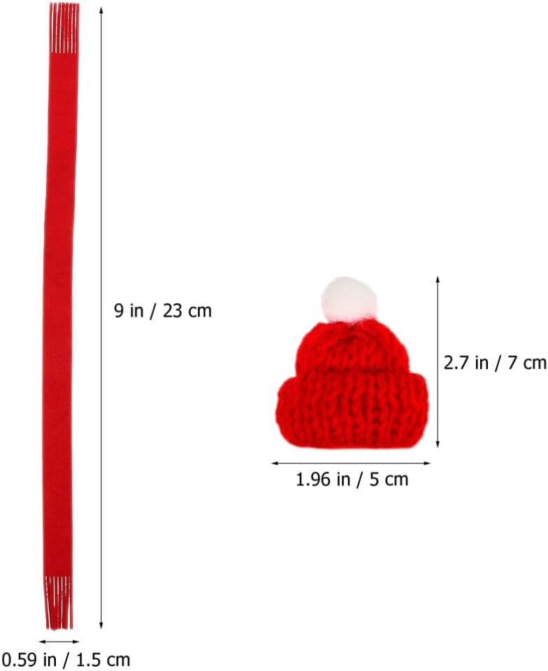 Hemoton 1set Mini Knit Hat Scarf Christmas Doll Accessories Cute Santa Bottle Supplies for Festive Decorations and Family Gatherings