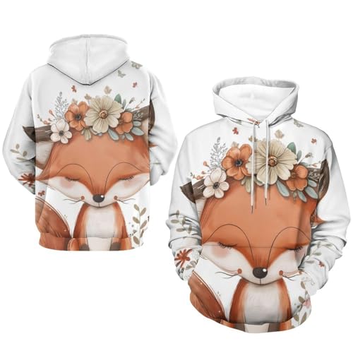 Hoodie renard papillon fleur idéal pour vos sorties décontractées