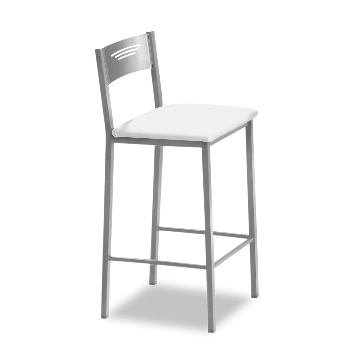 ASTIMESA Taburete Alto de Cocina 70 cms Polipiel Blanco