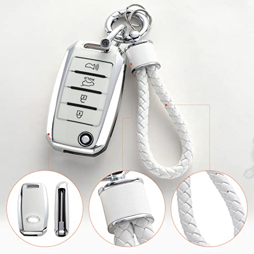 YO&YOYE for Kia Key Fob Cover with Keychain, Soft TPU Key Case Fit for Kia Sedona Rio Optima Soul Sportage Sorento Carens Flip Key — view 4