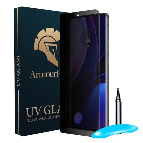 Image of ArmourPro UV Privacy Tempered Glass Screen Protector for Motorola Edge 40 (6.55 Inch, Pack of 1) Full Edge to Edge Coverage | Anti-Spy /Anti-Peeping, 9H Hardness, Protection