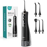 COSLUS E40 Water Portable Flosser for Teeth: Electric Flosser for Braces, Sensitive Teeth, Gums - Advanced 10 Pressure Settings for Multiple Users, Cordless for Travel, MDL, BPA-Free, Black