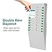 Flexzion Time Card Holder Wall Mount Expandable Time Clock Rack Double Row 20 Slot Rack Card Holder for 7 x 3.46-Inch Timesheets for Attendance Payroll Employee Assignment in Out Timecard Rack, Gray