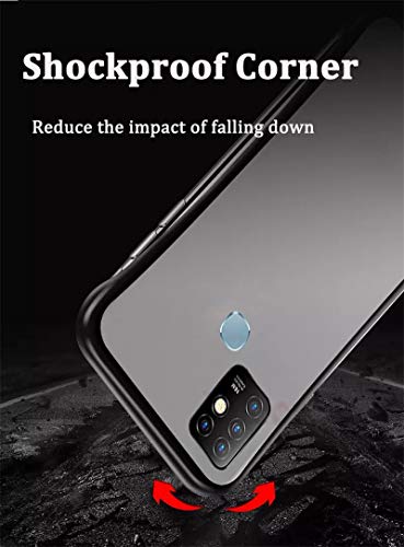 Image of REALCASE Infinix Hot 10 Back Cover Stylish | Ultra Thin Frameless Matte Hard TPU Bumper Back Cover Case for Infinix Hot 10 (F-Black)