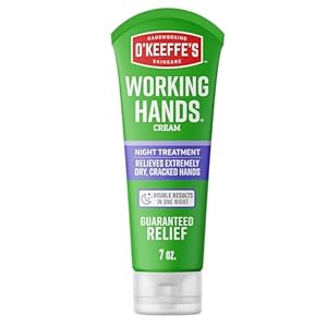 O’Keeffe’s Working Hands Night Treatment Hand Cream, Restorative Lotion Works While You Sleep, Deep Conditioning Oils, 7oz/198g Tube, (Pack of 1)