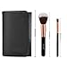 Refand Makeup Brushes, Face Brushes Cosmetics Foundation Powder Concealers Blending Eye Shadows Make Brushes Kit with Pu Leather Storage Bag Rose Gold Black (18 pcs)