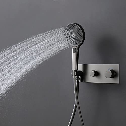 Vanne de douche dissimulée haut de gamme ensemble mélangeur noir - 6