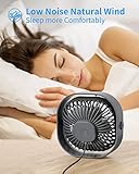 Desk Fan USB Small Fans for Desktop Table Bedside, Mini Quiet Home Office Accessories for Bedroom Car Greenhouse Kitchen, Powerful Silent Bed Fan with Cable, 3 Speeds Wind Strong Airflow Plug in - Image 4