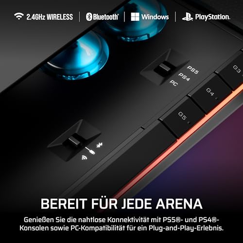 CORSAIR NOVABLADE PRO Kabel und Hebelloser Controller mit Hall-Effekt – 15-Haupttasten-Layout, 1000Hz-Polling, 2,4 GHz Kabellos, SOCD, MGX Hyperdrive Hall-Effekt-Magnetschalter, PS5, PS4, PC – Schwarz