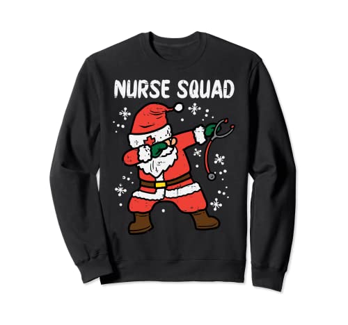 Santa Dab Nurse Squad Christmas Xmas Scrub RN Medical Mujeres Sudadera