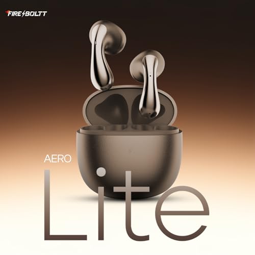Image of Fire-Boltt Aero Lite TWS Earbuds Custom EQ Wireless Bluetooth 5.4 Music & App Support 50H Playtime Fast Charging Case 50ms Low Latency for Gaming Touch Controls Brown