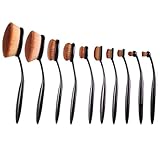 Sankuwen 10 Pcs Powder Foundation Face Makeup Oval Loose Brush