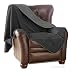 Mambe 100% Waterproof Silky Soft Throw for Dogs, Cats, and People (LargeLong 60" x 120", Black-Charcoal)