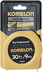 Komelon 4930IM The Professional Metric Scale Power Tape, 30-Foot Inch, Yellow