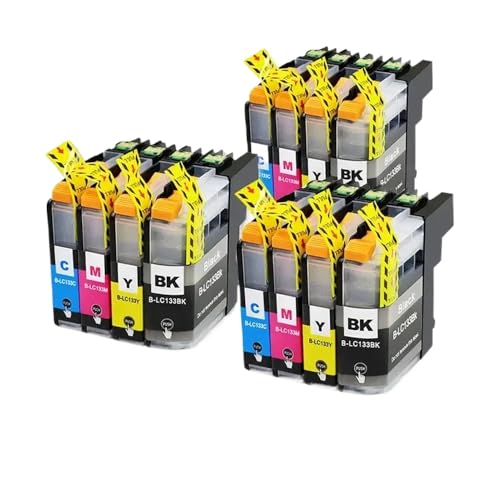 Cartouche d'encre LC133 4 couleurs compatible avec imprimantes MFC J470DW et J650DW pack de 3 sets