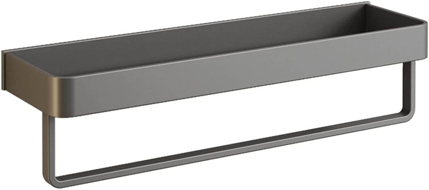 ELUKHT Shower Shelf Bathroom Shelf with Towel Bar Wall Mount Bathroom Shelves Metal Aluminum Wall Mounted Lavatory Shelves